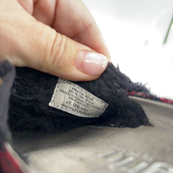 Alegria Women's Isabelle Mule Size 37 7 Tartan Leather Red Lines Slip On Comfy - Picture 13 of 14